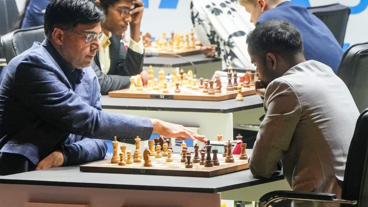 Tata Steel Chess India: Viswanathan Anand in joint lead with Nihal Sarin despite loss to Arjun Erigaisi