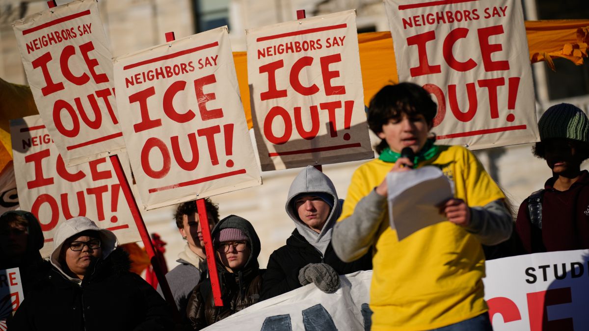 Protesters gather in front of the Minnesota State Capitol in response to the death of Renee Good, who was fatally shot by an ICE officer last week, on Wednesday (January 14) in St. Paul, Minneapolis. AP Protesters gather in front of the Minnesota State Capitol in response to the death of Renee Good, who was fatally shot by an ICE officer last week, on Wednesday (January 14) in St. Paul, Minneapolis. AP