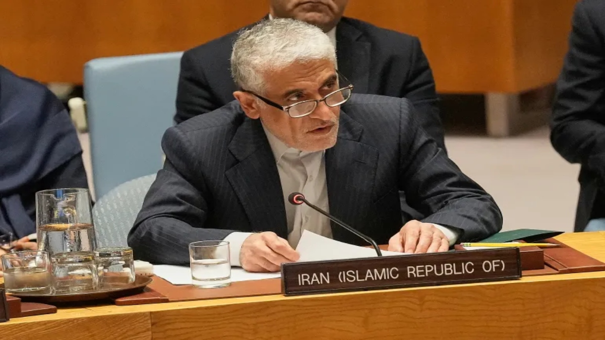 Iran's UN ambassador, Amir Saeid Iravani, urged members of the UN Security Council to respond to Trump's 'threats'. AP Iran's UN ambassador, Amir Saeid Iravani, urged members of the UN Security Council to respond to Trump's 'threats'. AP