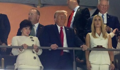 Donald Trump attended last year's Super Bowl with daughter Ivanka Trump. Image: Reuters 