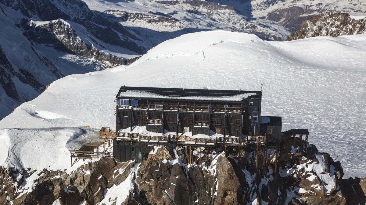 Margherita Hut is located at a very high altitude on the Italian-Swiss border; the actual hut is in Italy. Pixabay Margherita Hut is located at a very high altitude on the Italian-Swiss border; the actual hut is in Italy. Pixabay