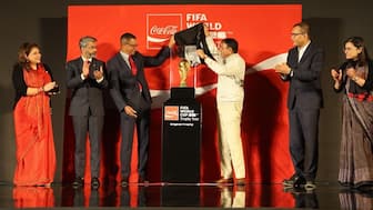 The FIFA World Cup trophy arrived in India on January 10 and was unveiled at Taj Mahal Hotel in Delhi. Image: AIR