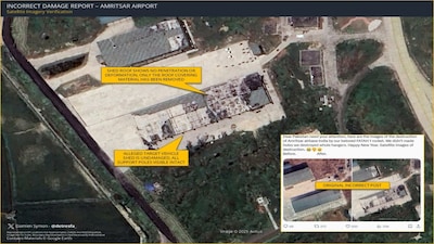 OSINT expert Damien Symon shared a series of annotated satellite images to counter Pakistan's false narrative. (Image Source: X/Damien Symon)
