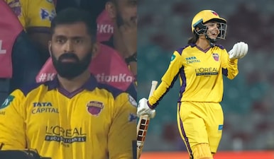 Harleen Deol played a match-winning knock a day after UP Warriorz coach Abhishek Nayar retired her out. Images: WPL/JioHostar
