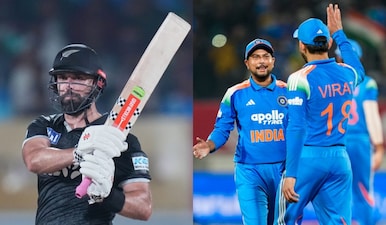 Daryl Mitchell's century and New Zealand's win in second ODI showed that India's bowling plan needs more options. Images: AP/PTI 
