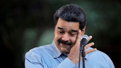 Nicolas Maduro attends a gathering in support of his government in Caracas, on February 7, 2019. Reuters