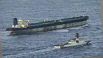 The US Coast Guard cutter Munro escorting Marinera, the oil tanker formerly known as the Bella-1, in North Atlantic waters. The United States on Wednesday seized the Russia-linked oil tanker in the North Atlantic after pursuing it from off the coast of Venezuela, in an operation condemned by Moscow. AFP