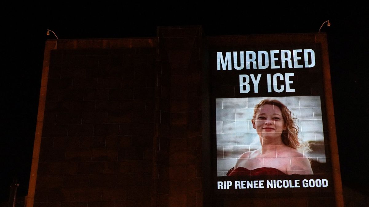 An RIP projection for 37-year-old Renee Nicole Good is projected on the outside of the US Department of Housing and Urban Development building, after a US immigration agent shot and killed her in her car in Minneapolis, in Washington. Reuters An RIP projection for 37-year-old Renee Nicole Good is projected on the outside of the US Department of Housing and Urban Development building, after a US immigration agent shot and killed her in her car in Minneapolis, in Washington. Reuters