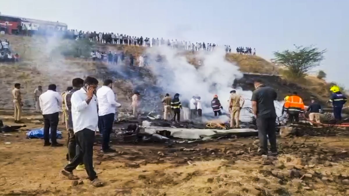 The Learjet 45, the plane that crashed with Ajit Pawar on board in Baramati The Learjet 45, the plane that crashed with Ajit Pawar on board in Baramati