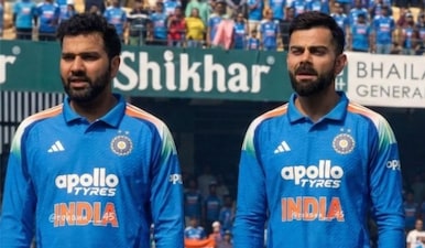 Rohit Sharma and Virat Kohli received a standing ovation from the Vadodara crowd. Image: JioStar
