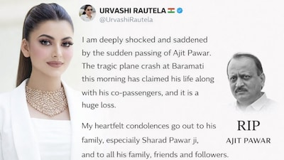 Urvashi Rautela Mourns Ajit Pawar's Demise in Baramati Plane Crash