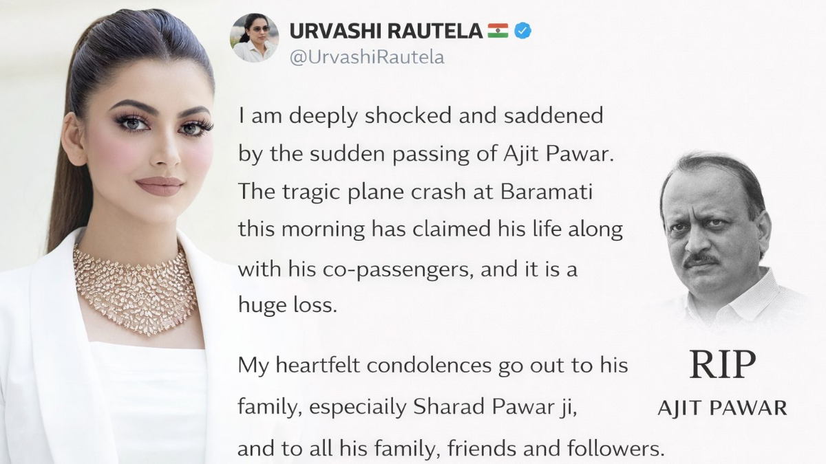 Actress Urvashi Rautela mourns the demise of Maharashtra Deputy CM Ajit Pawar: 'The tragic plane crash at Baramati this morning...' Actress Urvashi Rautela mourns the demise of Maharashtra Deputy CM Ajit Pawar: 'The tragic plane crash at Baramati this morning...'