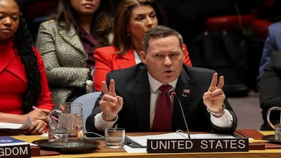 United States Ambassador to the United Nations Mike Waltz speaks during a UN Security Council meeting on US strikes and the capture of Venezuelan President Nicolas Maduro and his wife, Cilia Flores, at the United Nations headquarters in New York, US. Reuters