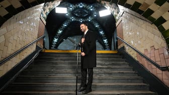 Zohran Mamdani reacts after being sworn in as mayor of New York inside the the Old City Hall subway station, on, January 1 in New York.  AP