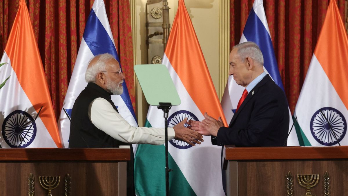 Prime Minister Narendra Modi and Israel's PM Benjamin Netanyahu reach to shake hands as they attend a press conference in Jerusalem on February 26, 2026. Reuters Prime Minister Narendra Modi and Israel's PM Benjamin Netanyahu reach to shake hands as they attend a press conference in Jerusalem on February 26, 2026. Reuters