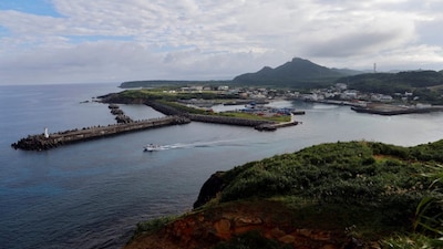 General view shows Kubura fishing port and Kubura district on Yonaguni island, Okinawa. Reuters