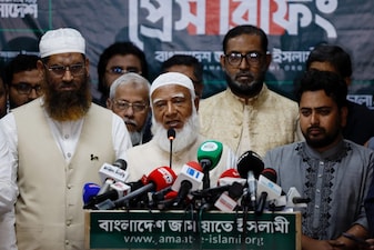 Shafiqur Rahman, the Ameer of Jamaat-e-Islami Bangladesh, attends a press conference following the 13th general election in Dhaka, Bangladesh, February 12, 2026. - Reuters