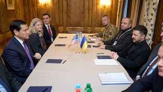 Ukraine's President Volodymyr Zelenskiy and US Secretary of State Marco Rubio attend a meeting at the sidelines of the Munich Security Conference (MSC) in Munich, Germany. File image/Reuters