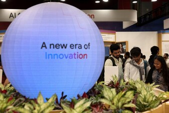 Visitors explore AI platforms at Bharat Mandapam, one of the venues for AI Impact Summit, in New Delhi, India. File photo/REUTERS