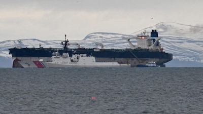 The proposed action comes a month after US forces seized the Russian tanker Marinera (above) in the North Atlantic. AFP