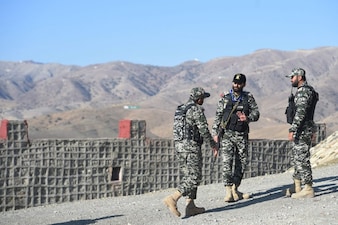 (Representational image) 

Pakistani army soldier stand guard on a border terminal in Ghulam Khan, a town in North Waziristan, on the border between Pakistan and Afghanistan, on January 27, 2019.  (AFP)
