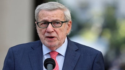 Foreign Minister Alberto van Klaveren speaks during a press conference at La Moneda Palace in Santiago on February 20, 2026. AFP