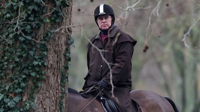Andrew Mountbatten-Windsor rides a horse in Windsor Great Park, near to Royal Lodge, a property on the estate surrounding Windsor Castle, where Andrew Mountbatten-Windsor, the younger brother of Britain's King Charles, resides, after the US Justice Department has released more records tied to the late financier and convicted sex offender Jeffrey Epstein, in Windsor, UK, February 2, 2026. File Image/Reuters