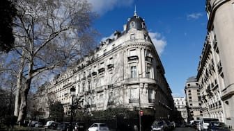 The exterior of a residential building in which late financier Jeffrey Epstein owned an apartment on the Foch Avenue, in Paris, France, February 17, 2026. File Image/Reuters