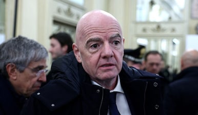 FIFA president Gianni Infantino has hinted a possible return of Russia to international football. Image: Reuters
