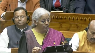Union Finance Minister Nirmala Sitharaman delivers the Budget 2026-27 speech at the Lok Sabha on February 1, 2025. (Photo: Sansad TV)