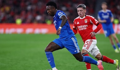 Vinicius Junior has accused Benfica’s Gianluca Prestianni of racially abusing him. Image: Reuters