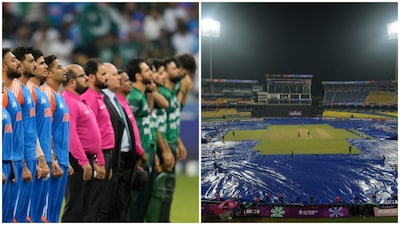 Rain threatens to wash out the T20 World Cup Group A face-off between India and Pakistan at Colombo's R Premadasa Stadium on Sunday, 15 February. Image: AP/Reuters