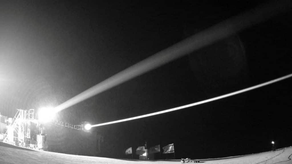 Iron Beam laser anti-missile interception system, developed by Israel, is seen in action in this handout image obtained by Reuters on September 17, 2025. Israel Defence Ministry/Handout