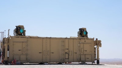 A part of Iron Beam laser anti-missile interception system, developed by Israel, is seen in this handout image obtained by Reuters on September 17, 2025. Israel Defence Ministry/Handout