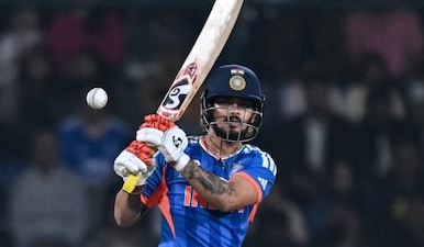 Ishan Kishan fired a 20-ball half-century to power India to a destructive start against Namibia. AFP