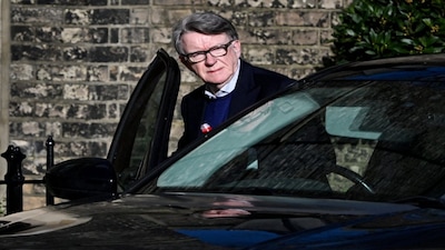 Former British Ambassador to the US Peter Mandelson enters a vehicle outside a reported residence, after police launched a misconduct in public office investigation following the release of US Justice Department files linked to the late financier and convicted sex offender Jeffrey Epstein, in London, Britain, on February 14, 2026. Reuters File

