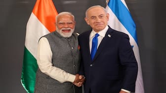 Prime Minister Narendra Modi with his Israeli counterpart Benjamin Netanyahu during a private meeting in Tel Aviv on Wednesday. Image Courtesy: @narendramodi