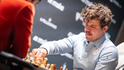 Magnus Carlsen was competing in his first event at the Titled Tuesday Grand Prix since winning the inaugura FIDE Freestyle Chess World Championship. Image credit: X/@FIDE_chess