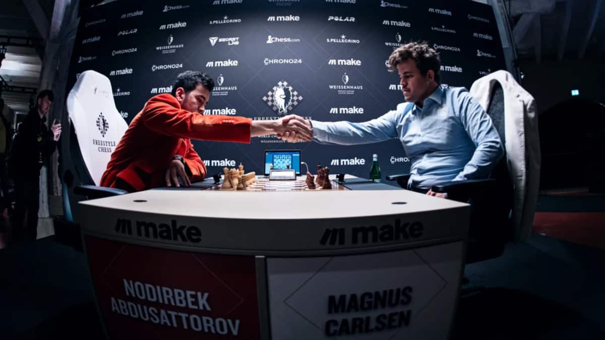Carlsen storms into FIDE Freestyle Chess World Championship final after beating Nodirbek, faces Caruana for title