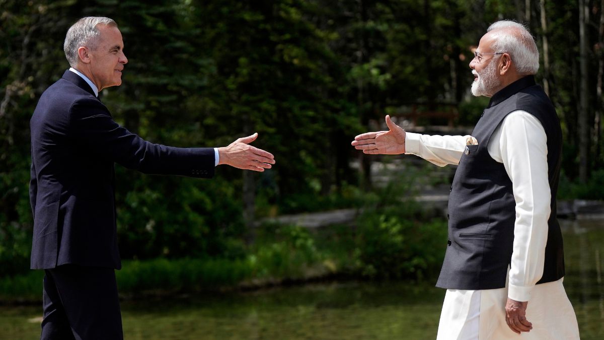Canada's Prime Minister Mark Carney, left, and Prime Minister Narendra Modi reach to shake hands at the G7 Summit in Kananaskis, Alberta, Canada, June 17, 2025. File Image/The Canadian Press via AP Canada's Prime Minister Mark Carney, left, and Prime Minister Narendra Modi reach to shake hands at the G7 Summit in Kananaskis, Alberta, Canada, June 17, 2025. File Image/The Canadian Press via AP