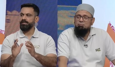 Mohammad Hafeez and Saqlain Mushtaq question ICC and former India cricketers amid T20 World Cup controversy. Images: Tapmad