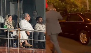 Mohsin Naqvi ran away midway through Pakistan cricket team’s loss to India after hogging the limelight. Images: PTI