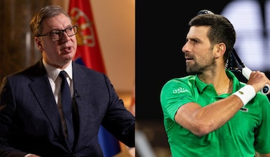 Novak Djokovic was forced to leave Serbia due to pro-Aleksandar Vucic media attacking him and his family. Images: Reuters
