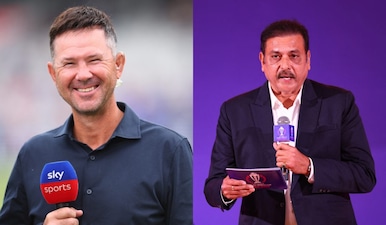 Ricky Ponting and Ravi Shastri questioned Babar Azam after a flop show in the inaugural match of T20 World Cup 2026. Images: Reuters