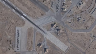 Satellite image shows F-15E, A-10 Thunderbolt, and C-130 Hercules at the Muwaffaq Salti Air Base, in Al Azraq, Jordan, February 2, 2026. 2026 PLANET LABS PBC/Handout via REUTERS