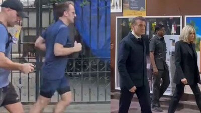 French President Macron is on a three-day visit to India along with his wife. (X)