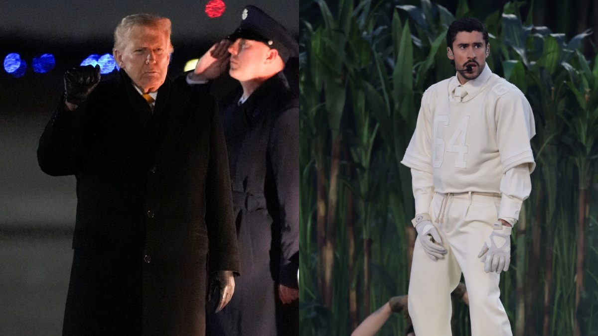 USA president Trump has criticised the Bad Bunny led Super Bowl halftime show. Images: Reuters USA president Trump has criticised the Bad Bunny led Super Bowl halftime show. Images: Reuters