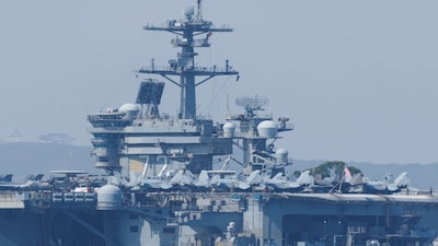 The USS Abraham Lincoln (CVN-72), a Nimitz-class nuclear-powered aircraft carrier, is shown at Naval Air Station North Island in San Diego, California, US, on August 11, 2025. Reuters File