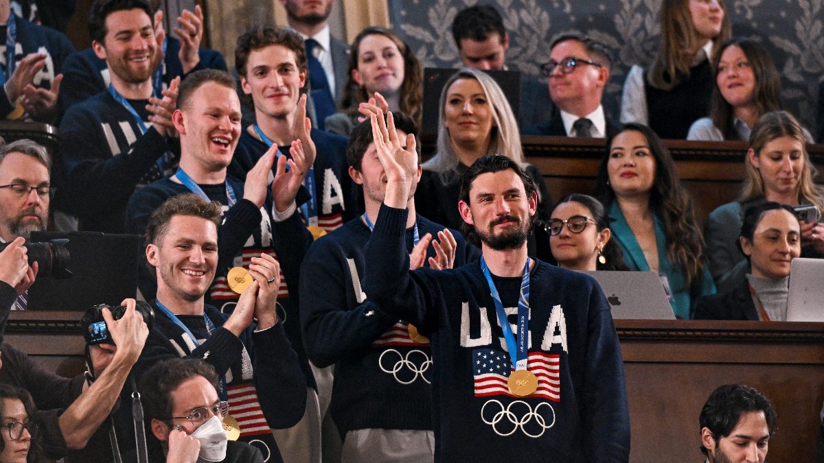 The United States Olympic men’s ice hockey team during a joint session of Congress in the House Chamber of the United States Capitol. Image: Reuters The United States Olympic men’s ice hockey team during a joint session of Congress in the House Chamber of the United States Capitol. Image: Reuters