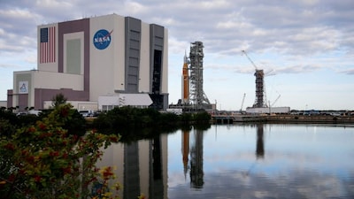 NASA's next-generation moon rocket exits the vehicle assembly building at Kennedy Space Centre. Reuters